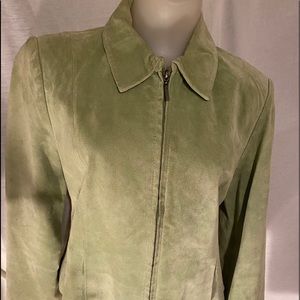 Co Eddy Lime Green Genuine Suede Ladies Jacket S10